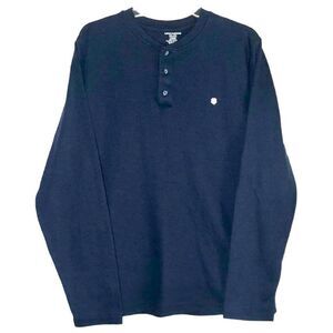 Lucky Brand Thermal Henley Sleep Shirt in Navy/White Men’s L